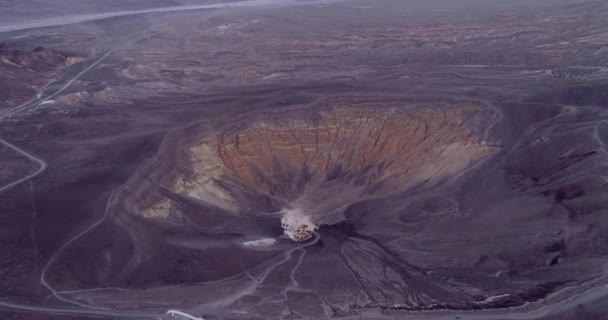 Údolí Smrti Krásný Kráter Ubehebe Kalifornie Krásné Ranní Barvy Barevné — Stock video