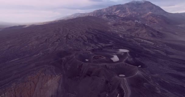 Death Valley Mooie Ubehebe Crater Californië Prachtige Ochtend Kleuren Kleurrijke — Stockvideo