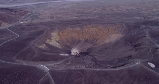 Death Valley Beautiful Ubehebe Crater California Bellissimi Colori Del Mattino — Video Stock
