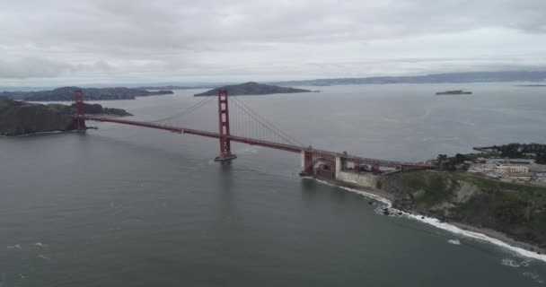 Γέφυρα Γκόλντεν Γκέιτ Στο Σαν Φρανσίσκο Καλιφόρνια Ηπα Κηφήνας — Αρχείο Βίντεο