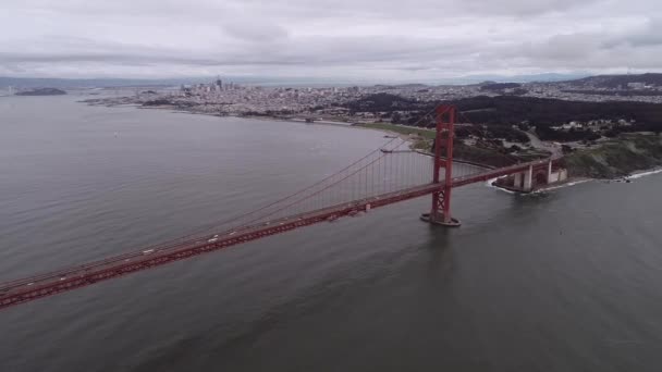 Golden Gate Bridge San Francisco Kalifornien Cityscape Och Alcatraz Island — Stockvideo