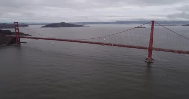 Мост Золотые Ворота Сан Франциско Калифорния Сша Дрон — стоковое видео