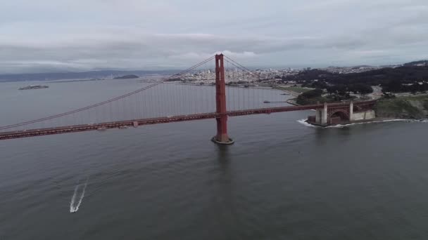 Golden Gate Bridge San Francisco Kalifornien Molnigt Himmel Bakgrunden Usa — Stockvideo