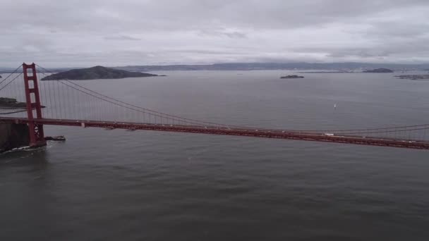 Golden Gate Bridge San Francisco Bewolkte Dag Bezienswaardigheden Object Beroemdste — Stockvideo