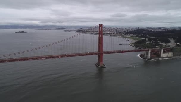 Golden Gate Bridge San Francisco Det Overskyet Sightseeing Objekt Den – Stock-video