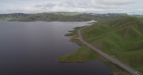 Réservoir Lac San Luis Arrière Plan Près Los Banos Réserve — Video