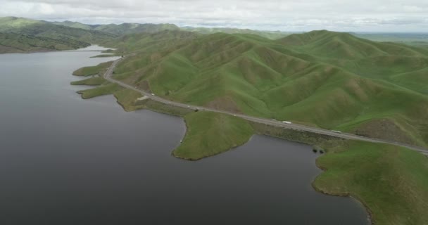 Réservoir Lac San Luis Arrière Plan Près Los Banos Réserve — Video