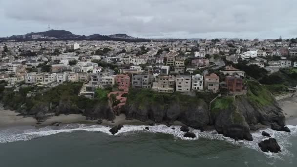 加州旧金山的海崖区和贝克海滩 — 图库视频影像