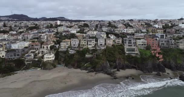 Περιοχή Κλιφ Στο Σαν Φρανσίσκο Καλιφόρνια Παραλία Μπέικερ Πρώτο Πλάνο — Αρχείο Βίντεο