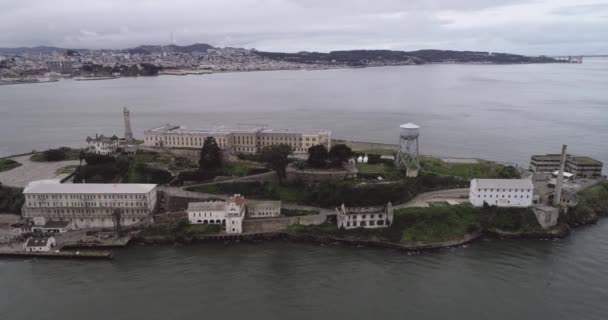 Flygfoto Över Alcatraz San Francisco Bay Usa Det Mest Kända — Stockvideo