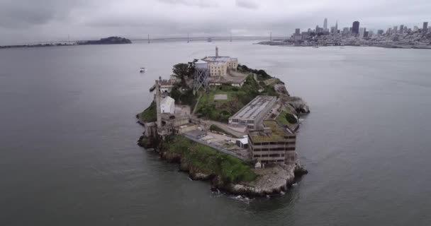 Légi Kilátás Alcatraz Szigetre San Francisco Öbölben Egyesült Államok Leghíresebb — Stock videók