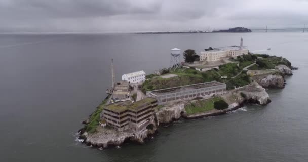 Вид Повітря Острів Алькатрас Затоці Сан Франциско Сша Найвідоміша Язниця — стокове відео