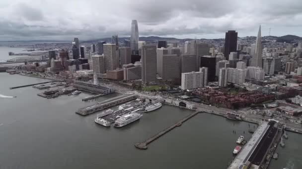 Embarcadero San Francisco Pier Och Eastern Waterfront Och Roadway Port — Stockvideo