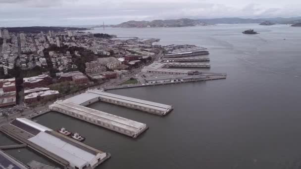 Embarcadero San Franciscóban Pier Eastern Waterfront Roadway Port San Francisco — Stock videók