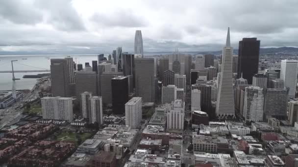 旧金山城市景观 以摩天大楼为背景的商业区 金融区 — 图库视频影像