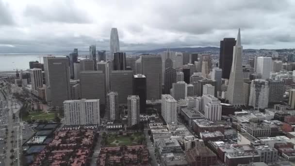 San Francisco Városkép Üzleti Negyed Felhőkarcolóval Háttérben Pénzügyi Negyed Kalifornia — Stock videók