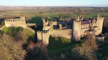 Arundel Kalesi, Arundel, Batı Sussex, İngiltere, Birleşik Krallık. Kuş Gözü Görünümü