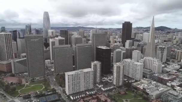 San Francisco Stadtbild Geschäftsviertel Mit Hochhaus Hintergrund Finanzbezirk Kalifornien Usa — Stockvideo