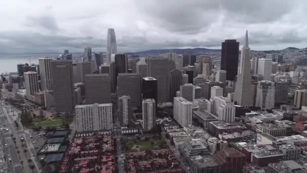 Paisaje Urbano San Francisco Distrito Negocios Con Rascacielos Fondo Distrito — Vídeos de Stock