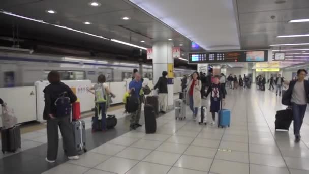 Станция Токийского Метро Международном Аэропорту Ханэда Япония — стоковое видео
