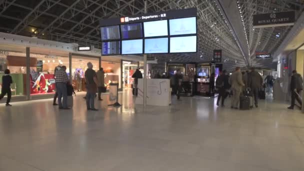 Aeropuerto Internacional París Charles Gaulle Interior Francia — Vídeos de Stock