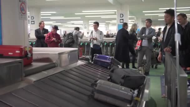 Διεθνές Αεροδρόμιο Haneda Τόκιο Ζώνη Αποσκευών Καρουζέλ Αποσκευών — Αρχείο Βίντεο