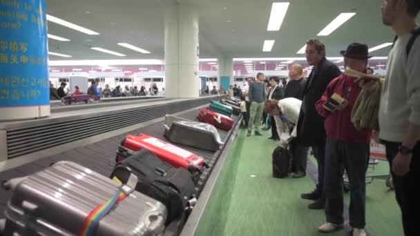 Διεθνές Αεροδρόμιο Haneda Τόκιο Ζώνη Αποσκευών Καρουζέλ Αποσκευών — Αρχείο Βίντεο