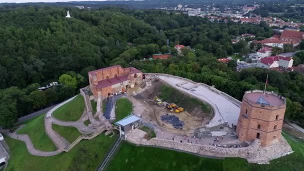 Quartier Des Affaires Vilnius Lituanie Bâtiment Banque Luminor Nom Sur — Video