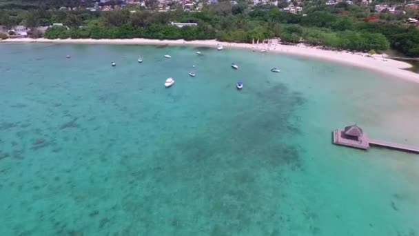 Albion Beach Ostrově Mauricius Indickém Oceánu Nízký Příliv Pozadí — Stock video