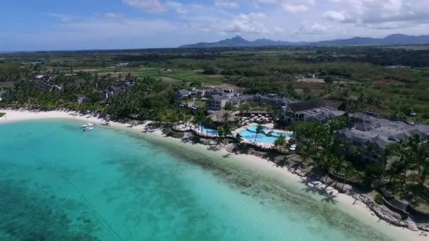 Hotel Belle Mare Luxury Beach Mauritiusie Krajobraz Ocean Indyjski Tle — Wideo stockowe