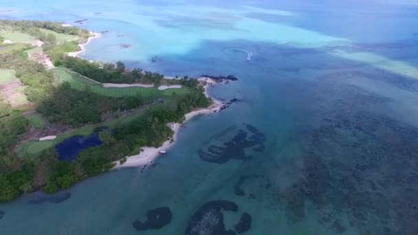 Ile Aux Cerfs Particulier Eigendom Eiland Mauritius Landschap Indische Oceaan — Stockvideo