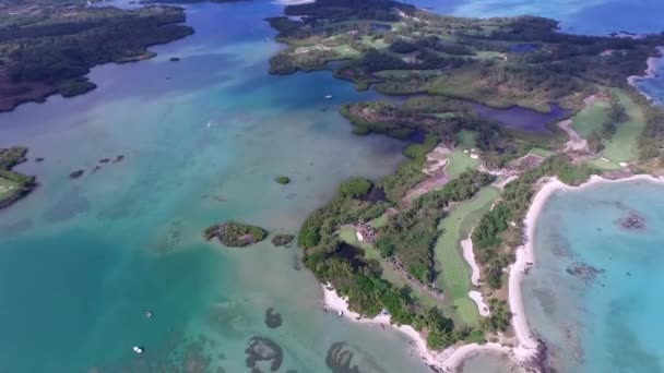 Ile Aux Cerfs Privowned Island Beach Маврикії Поле Гольфу Піщаний — стокове відео