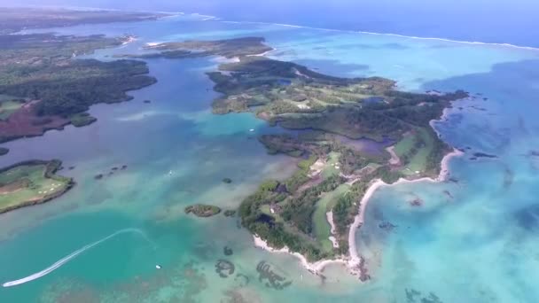Ile Aux Cerfs Magántulajdonban Lévő Sziget Mauritiuson Tájkép Háttérben — Stock videók