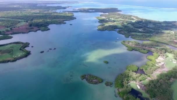 Ile Aux Cerfs Privatbesitz Auf Mauritius Landschaft Hintergrund — Stockvideo