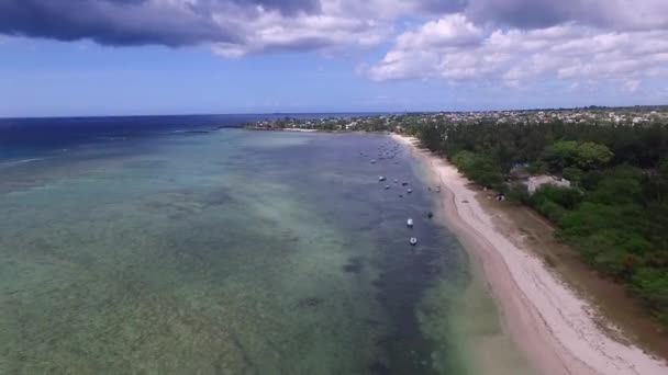 Mauritius Und Albion Beach Die Küste Hintergrund Und Die Menschen — Stockvideo