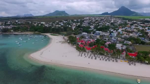 Mauritius Sziget Flic Flac Strand Indiai Óceán Partvonala Sandy Beach — Stock videók