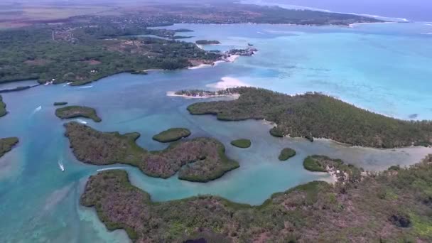 Mauricius Island Ile Aux Cerfs Soukromé Vlastnictví Island Beach Pobřeží — Stock video