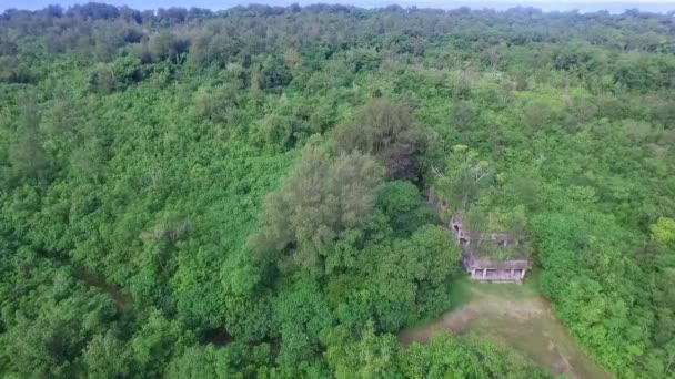 Bunker Jepang Yang Ditinggalkan Paleliu Pertempuran Paleliu Palau Drone — Stok Video