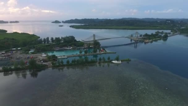 Puente Koror Babeldaob Koror Palau Japan Palau Friendship Bridge Inglés — Vídeos de Stock