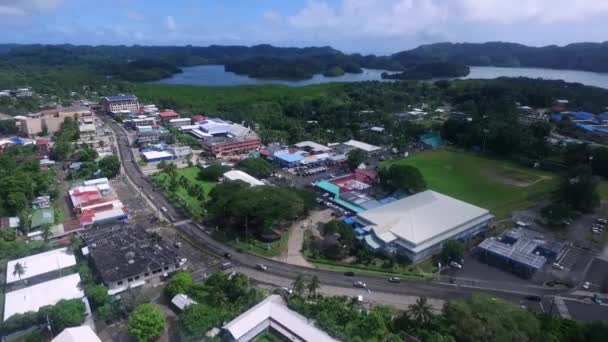 Isla Koror Palau Koror Cityscape Street Ant Local Architecture Inglés — Vídeo de stock