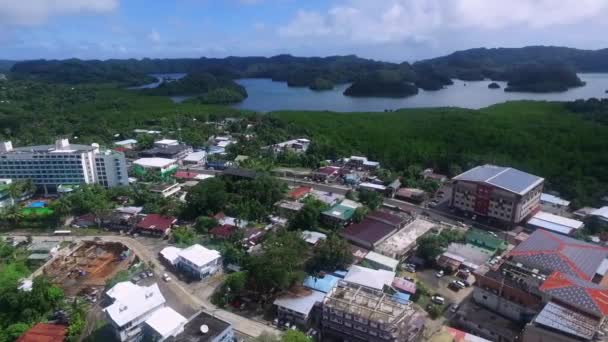 Palau Daki Koror Adası Sokak Karıncaları Yerel Mimarisi Koror Şehri — Stok video