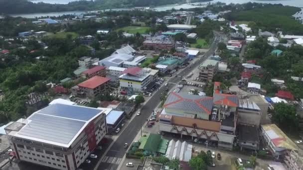 Koror Eiland Palau Zeegezicht Met Kleurrijke Koraalriffen Achtergrond Koror Cityscape — Stockvideo