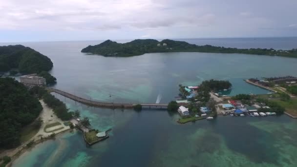 Landschaft Und Meereslandschaft Der Insel Koror Palau Meyungs Insel Long — Stockvideo
