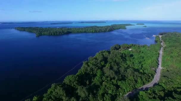 Obszar Palau Wyspy Peleliu Krajobrazem Miejskim Tle Dron — Wideo stockowe