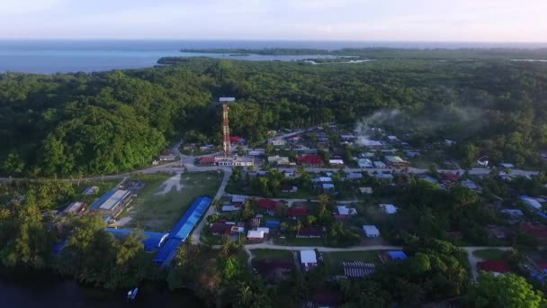 Palau Peleliu Island Area Cityscape Background Drone — Stock Video
