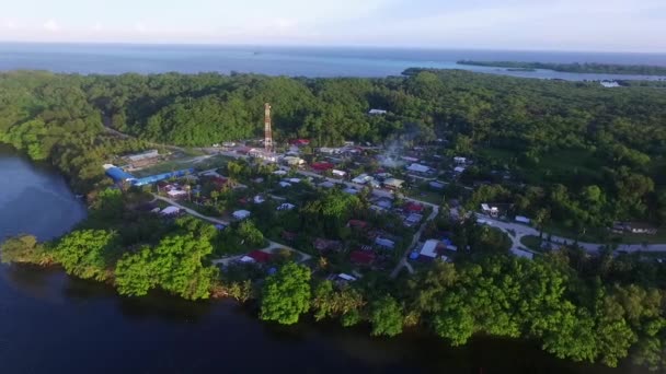 Palau Och Peleliu Island Area Med Cityscape Bakgrunden Drönare — Stockvideo