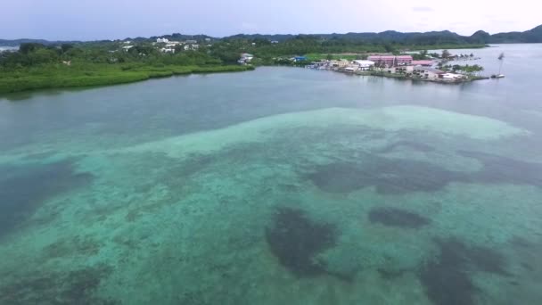 Die Meereslandschaft Der Insel Koror Palau Drohne — Stockvideo