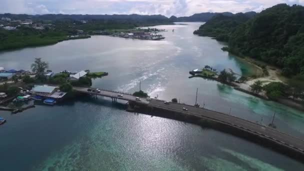 Kustlandskap Koror Palau Long Island Park Area Och Hotell Bakgrunden — Stockvideo
