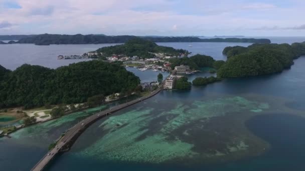 Paisaje Marino Isla Koror Palau Long Island Park Área Conservación — Vídeo de stock