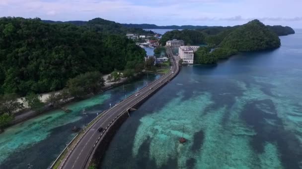 Seascape Koror Island Palau Long Island Park Ngaremeduu Bay Conservation — Vídeo de Stock